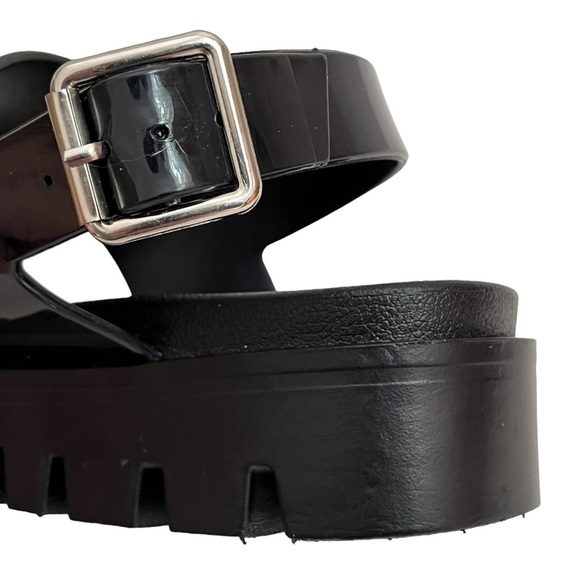 ASOS Chunky Lug Sole Platform Strappy Sandals Black size 8 - Picture 13 of 15